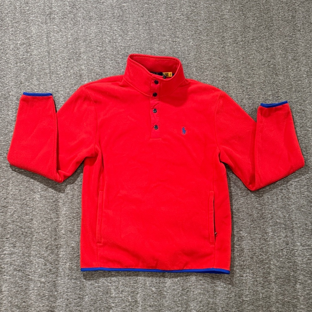 Polo Ralph Lauren Men's Red Brushed Fleece Mockneck‎ Pullover Size Small NEW